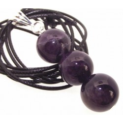 12mm Amethyst Gemstone Triple Sphere Pendant